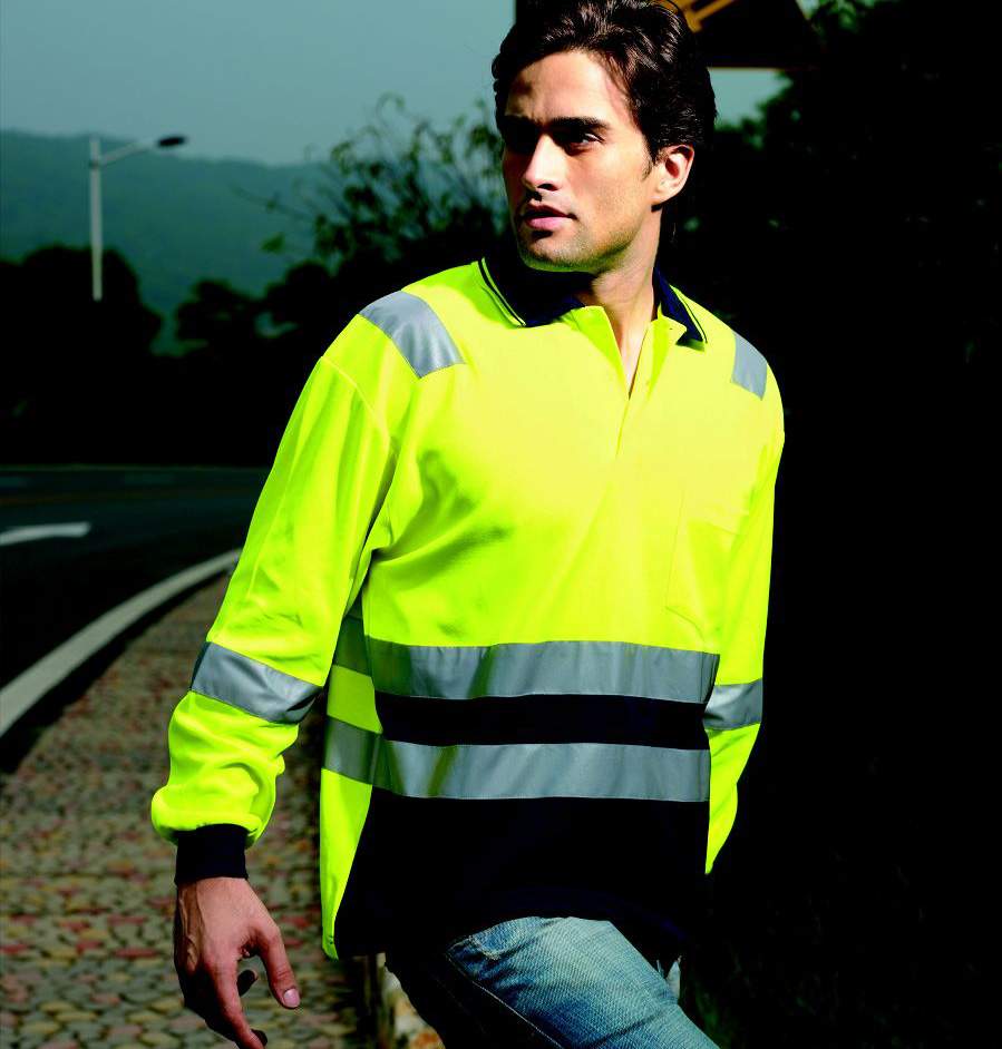 Bocini Hi Vis Safety Polo with reflective tape